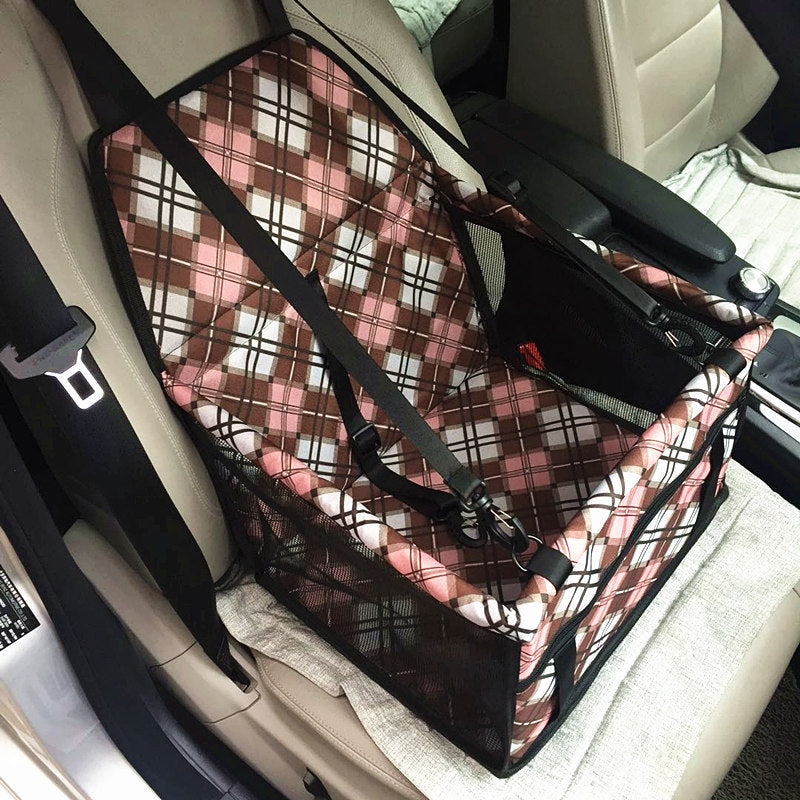 Basket-Style Pet Car Seat with Thickened Cushion