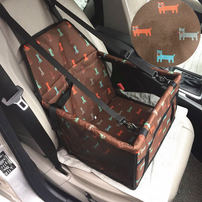 Basket-Style Pet Car Seat with Thickened Cushion