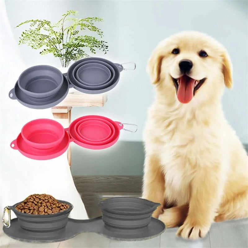 FlexiFeast Foldable Double Pet Bowl