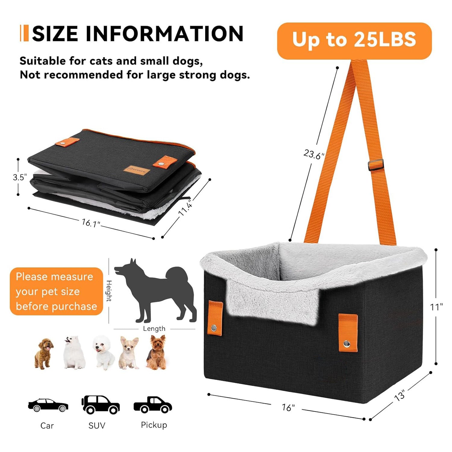 Portable Dog Car Booster Seat