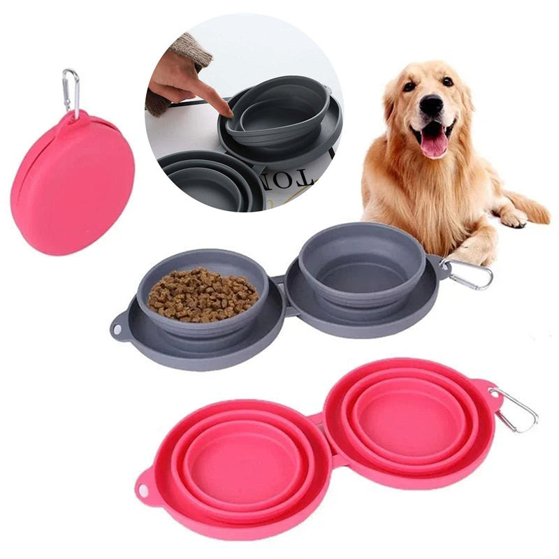 FlexiFeast Foldable Double Pet Bowl